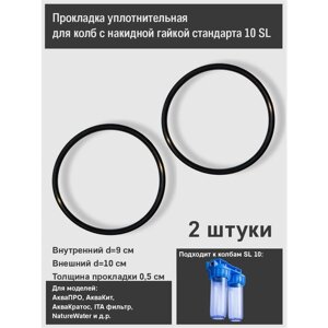 Уплотнительное кольцо (прокладка) для корпуса фильтра стандарта 10 SL с накидной гайкой аквапро, Raifil , Aqua kit, ITA filter и др. 2 штуки комплект