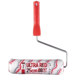Валик Beorol Ultra Red полиакрил 250 мм ворс 20 мм для красок грунтов и антисептиков на водной основе с рукояткой