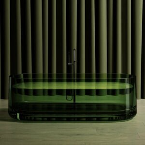 Ванна из полиэфирной смолы Abber Kristall 170х75 AT9708Emerald прозрачная, зеленая