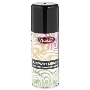 Veslee Аэрозольная краска Veslee акриловая, чёрная глянцевая, RAL 9005, 100 мл