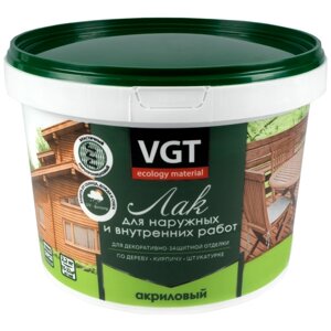 VGT для наружных и внутренних работ бесцветный, глянцевая, 2.2 кг