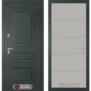 Входная дверь Labirint ATLANTIC 13 "Грей Софт (Серый светлый)960x2050, открывание правое