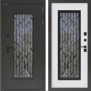 Входная дверь металлическая для дома с терморазрывом BN-11 тепло про, с внутренней панелью МДФ белый софт, размер по коробке 880х2050, левая