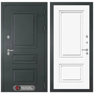 Входная металлическая дверь для дома с терморазрывом ATLANTIK с внутренней панелью 26 белая эмаль RAL 9003, размер по коробке 880х2050, левая