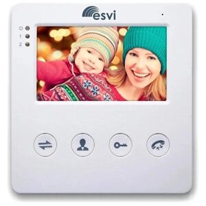 Видеодомофон 4" Esvi EVJ-4(w), с возможностью записи фото и видео, microSD