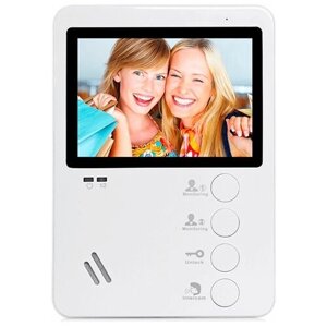 Видеодомофон SatVision SVM-414 (white) аналоговый домофон для дома/квартиры/дачи