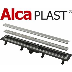 Водоотводящий желоб Alcaplast APZ20-950 с порогами из нержавеющей стали и двухсторонней решеткой под укладку плитки