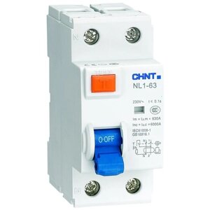 Выключатель дифференциального тока (УЗО) 2п 25А 30мА тип AC 6кА NL1-63 (R) код 200212 | CHINT (10шт. в упак.)