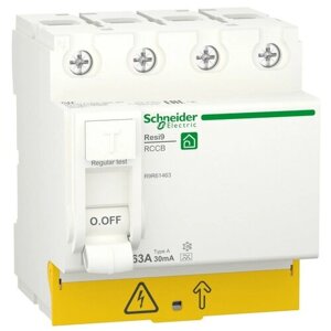 Выключатель дифференциального тока (узо) 63а 4п 30ма тип A RESI9 , schneider electric R9r61463 (1 шт.)