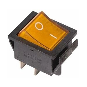 Выключатель клавишный 250В 16А (4с) ON-OFF желт. с подсветкой (RWB-502 SC-767 IRS-201-1) Rexant 36-2333 (4шт. в упак.)