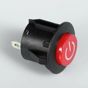 Выключатель кнопочный с подсветкой, с фиксацией, красный (комплект из 9 шт)
