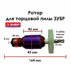 Якорь-ротор двигателя торцово-усовочной пилы ЗПТК-210-1500 ЗУБР