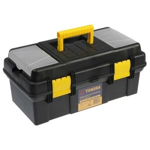 Ящик для инструмента TUNDRA, 16", 41х21х18.5 см, пластиковый, подвижный лоток, 2 органайзера