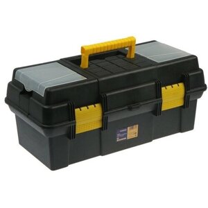 Ящик для инструмента тундра, 19", 490 х 245 х 215 мм, пластиковый, лоток, два органайзера