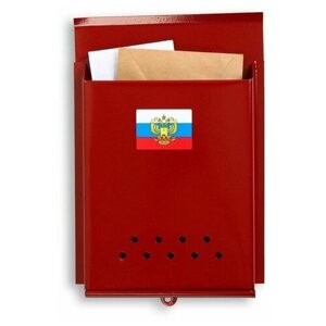 Ящик почтовый без замка (с петлей), вертикальный, "Почта", бордовый. В упаковке шт: 1