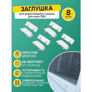 Заглушки для пластиковых окон (8 штук)