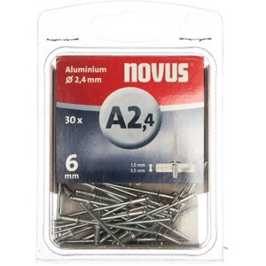 Заклепки вытяжные алюминиевые (30 шт; C2.4х6 мм; 1.5-3.5 мм) для степлеров Novus 045-0019