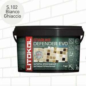 Затирка Litokol Defender Evo, 1 кг, S. 102 bianco ghiaccio