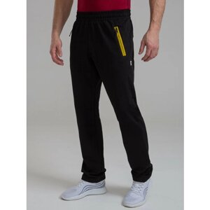 Беговые брюки CroSSSport, карманы, регулировка объема талии, размер 50, желтый, черный