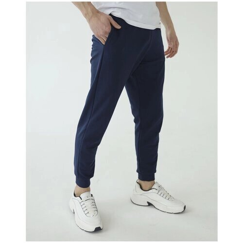 Беговые брюки DomTeks, карманы, размер 56/173-187, синий