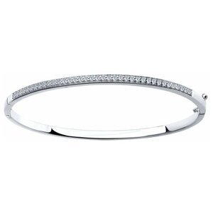 Белый браслет из серебра с фианитами 94050223 SOKOLOV, средний вес изделия 6.82 гр., длина 19 см.
