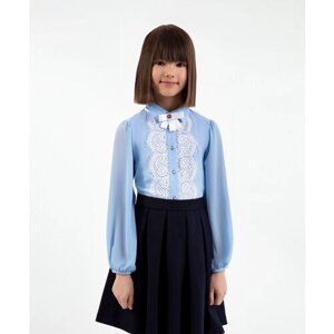 Блуза Gulliver, размер 128, голубой