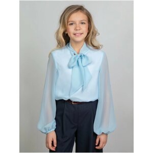 Блуза Стильные Непоседы, размер 134, голубой