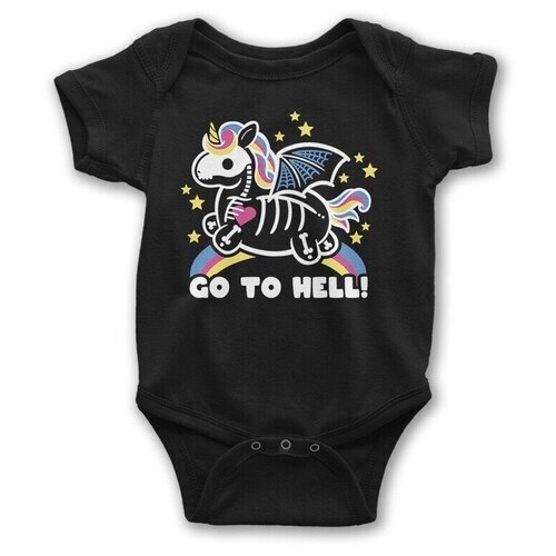 Боди детское Wild Child Единорог - Go To Hell Для новорожденных Для малышей, размер 4-6 мес.