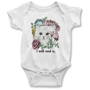 Боди детское Wild Child Котик - I Will End You Для новорожденных Для малышей, размер 6-9 мес.
