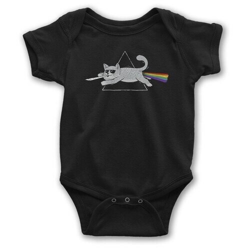 Боди детское Wild Child Pink Floyd с котом Для новорожденных Для малышей, размер 12-18 мес.