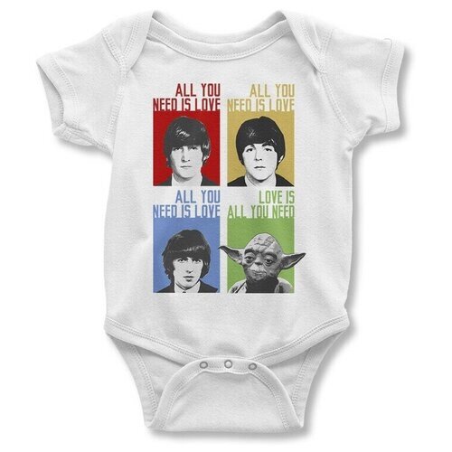 Боди детское Wild Child The Beatles / Битлз / Йода Для новорожденных Для малышей, размер 2-4 мес.