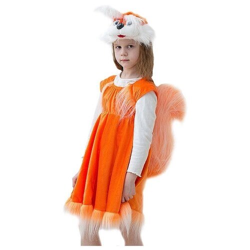 Бока С Карнавальный костюм для девочек Белка рыжая, рост 104-116 см 1115