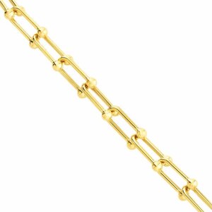 Браслет-цепочка Браслет брендовый, желтое золото, 585 проба, длина 17 см.