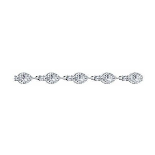 Браслет Diamant online, серебро, 925 проба, фианит, длина 17 см.