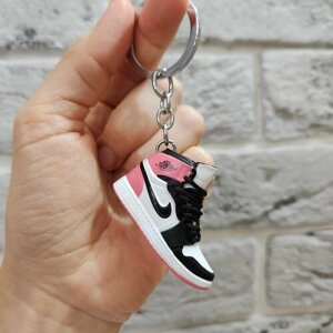 Брелок Nike Air Jordan 1, глянцевая фактура, розовый, черный