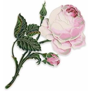 Брошь Русские Самоцветы Розы Зимнего дворца, серебро, 925 проба, филигрань, эмаль, размер 13.7 см.