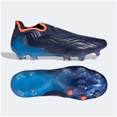 Бутсы adidas, футбольные, натуральная кожа, размер 40.5, синий