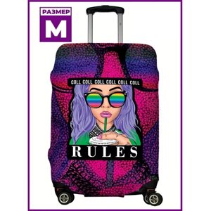 Чехол для чемодана "Cool rules pink" размер M