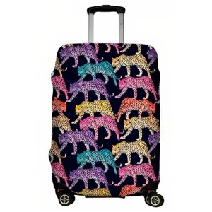 Чехол для чемодана "Цветные леопарды" размер M