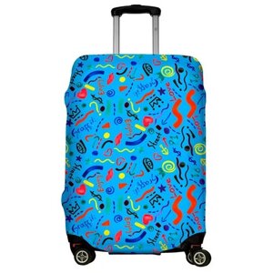 Чехол для чемодана "Graffiti blue" размер L (арт. LJ-CASE-L-313)