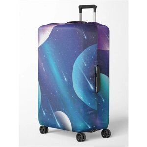 Чехол для чемодана , размер S, фиолетовый, голубой