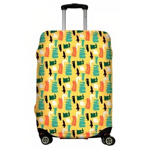 Чехол для чемодана "Штрихи стэфа желтый" размер S