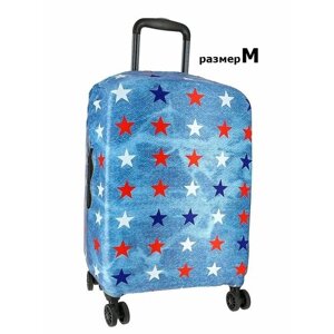 Чехол для чемодана Vip collection 0003_M, полиэстер, размер M, синий