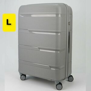 Чемодан Impreza чемодан серый, 108 л, размер L, серый