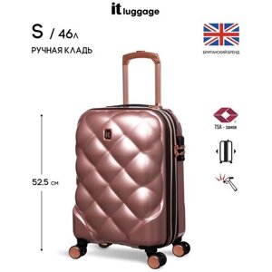 Чемодан IT Luggage, 46 л, размер S, розовый