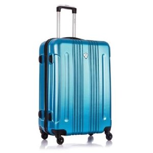 Чемодан L'case 872, ABS-пластик, рифленая поверхность, опорные ножки на боковой стенке, водонепроницаемый, 85 л, размер L, синий