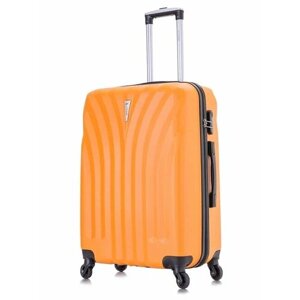 Чемодан L'case Phuket, ABS-пластик, 84 л, размер M, оранжевый