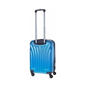 Чемодан L'case, текстиль, ABS-пластик, водонепроницаемый, жесткое дно, рифленая поверхность, 42 л, размер S, синий
