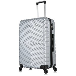 Чемодан на колесах Lcase New-Delhi. Большой L, АВС пластик. Черный дорожный чемодан на колесиках для путешествий и поездок.