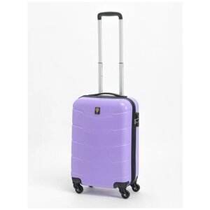 Чемодан Sun Voyage, ABS-пластик, рифленая поверхность, износостойкий, 42 л, размер S, фиолетовый